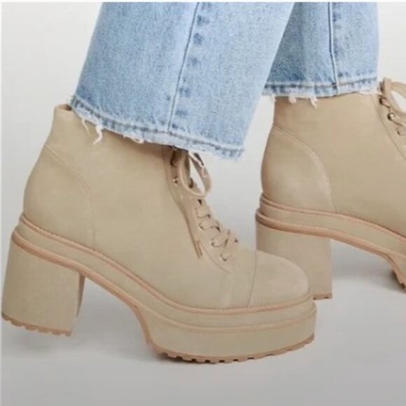 NWOT Cult Gaia Suede Combat Boots, Sz - 40 - Picture 1 of 7